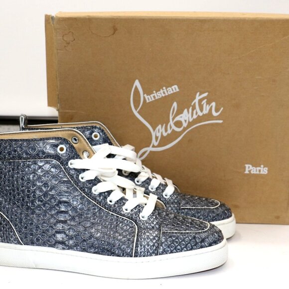 Christian Louboutin Men's Python Rantus Orlato High Top Sneakers EU 42 US 9 - Picture 1 of 16